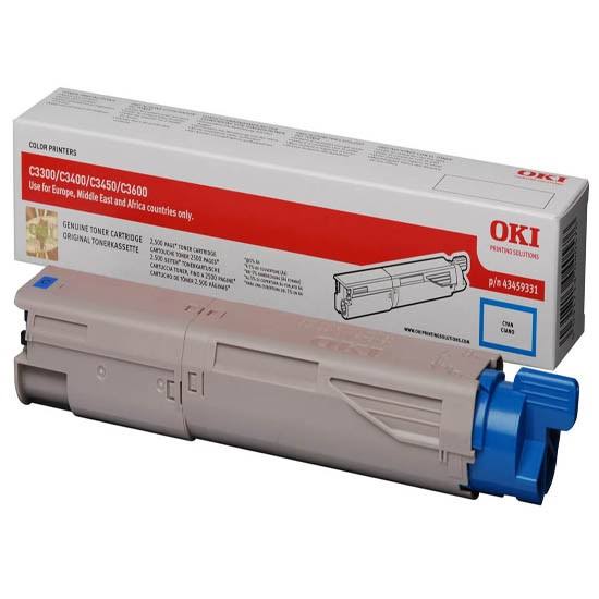 Oki Cyan Toner Cartridge, 2.5K Yield