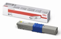 Oki Yellow Laser Toner Cartridge, 2K Page Yield