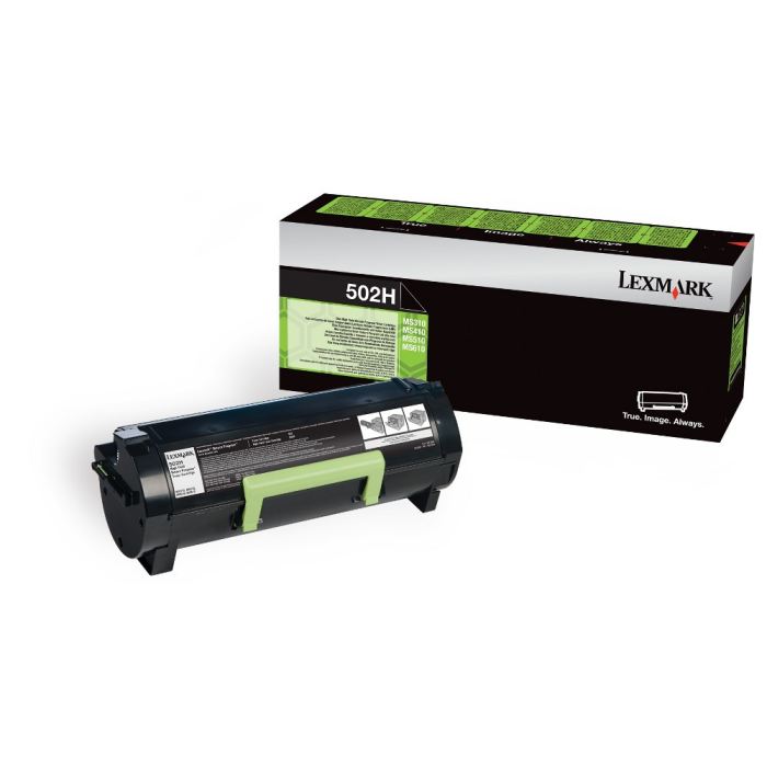 Lexmark 502H Toner Cartridge High Capacity Return Program Black Cartridge, 5K Page Yield