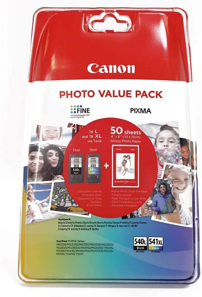 Canon PG-540L / CL-541XL Photo Value Pack Black and Colour