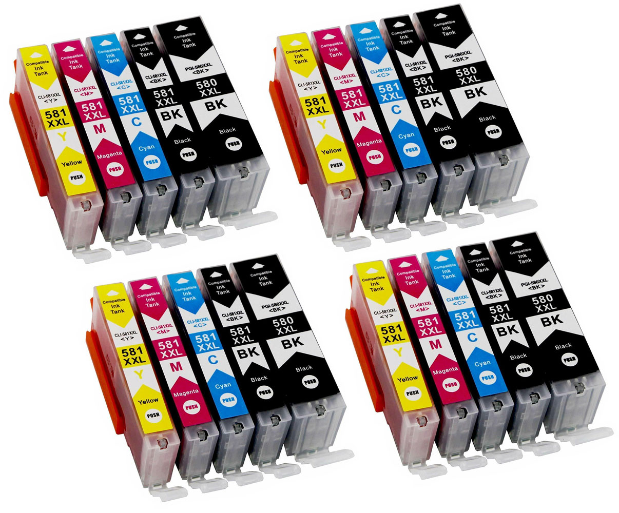 Canon PGI-580XXL CLI-581XXL Multipack Ink Cartridges 4 Compatible Sets