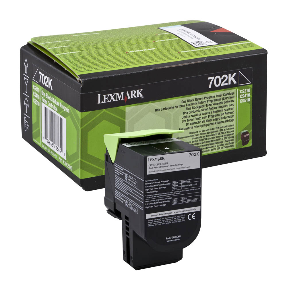 Lexmark 702HK High Capacity Return Program Black Toner Cartridge, 4K Page Yield