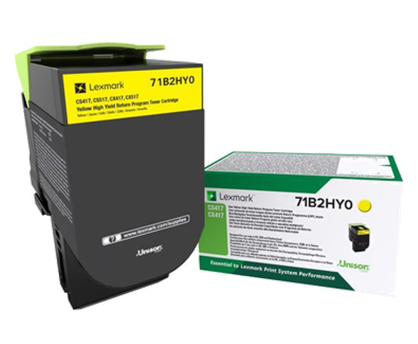 Lexmark 71B2HY0 High Capacity Return Program Yellow Toner Cartridge, 3.5K Page Yield