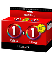 Lexmark No 1 Twin Pack High Capacity Colour Ink Cartridges - 80D2955