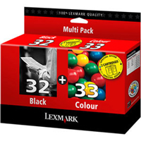 Lexmark Standard Capacity No 32 Black & No 33 Colour Ink Cartridges