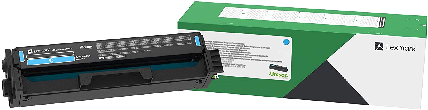 Lexmark C3220C0 Return Program Cyan Toner Cartridge, 1.5K Page Yield