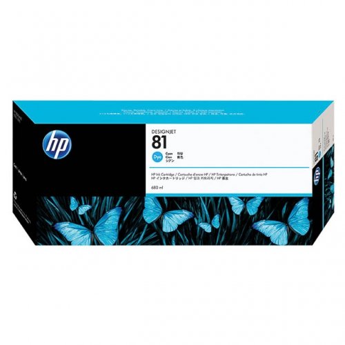 HP 81 Cyan DesignJet Dye Ink Cartridge C4931A - Damaged or No Packaging