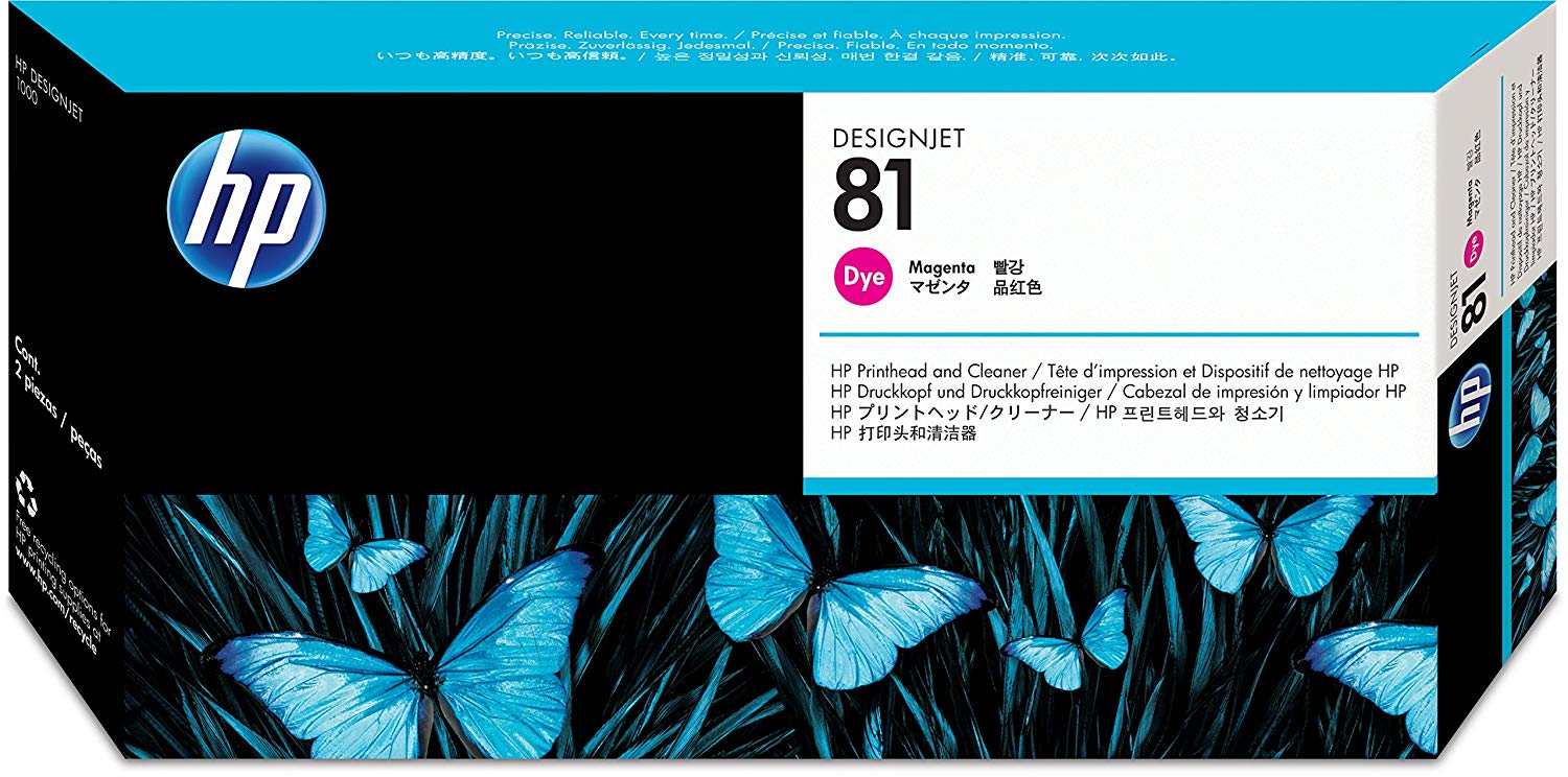 HP 81 Magenta Dye DesignJet Printhead / Printhead Cleaner C4952A
