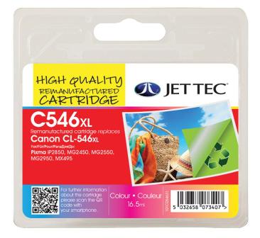 Jettec Replacement Colour Ink Cartridge for Canon CL-546XL, 16.5ml