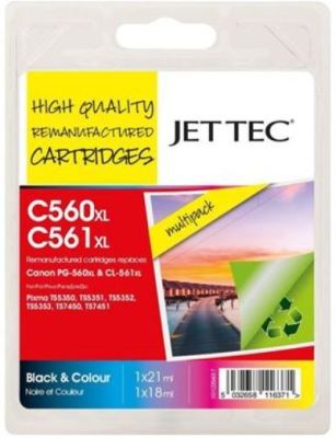 Jettec Black & Colour Ink Cartridge PG-560XL / CL-561XL