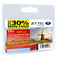 Jet Tec BCI-6 Photo Cyan 30% Extra Ink Cartridge, 17ml