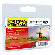 Jet Tec BCI-6 Red 30% Extra Ink Cartridge, 17ml