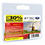 Jet Tec BCI-6 Yellow 30% Extra Ink Cartridge, 17ml