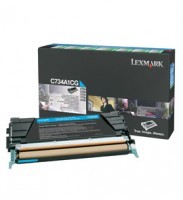 Lexmark C734A1CG Return Program Cyan Toner Cartridge, 6K Page Yield
