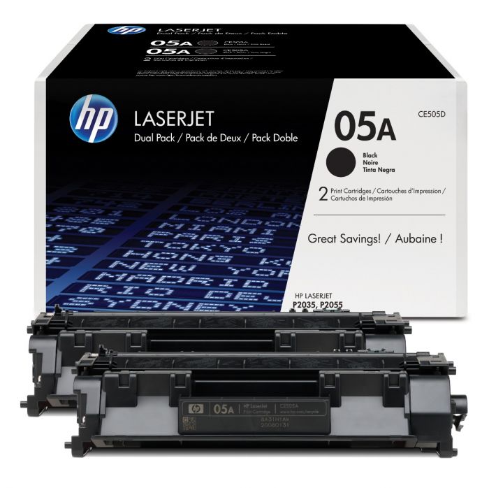 HP 05A Twin Pack Standard Capacity Toner Cartridge - CE505D