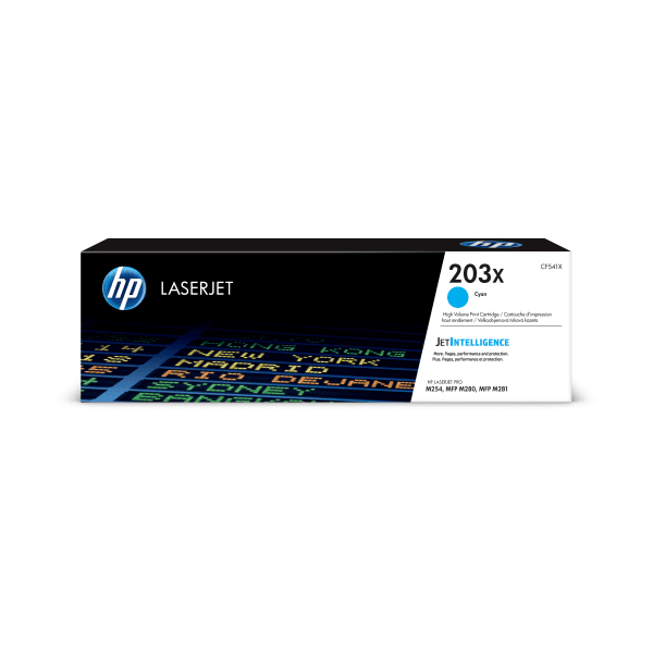 HP CF541X High Capacity Cyan 203X Toner Cartridge - CF541X, 2.5K Page Yield