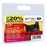 Jet Tec CLI-8 Magenta Ink Cartridge, 15.5ml