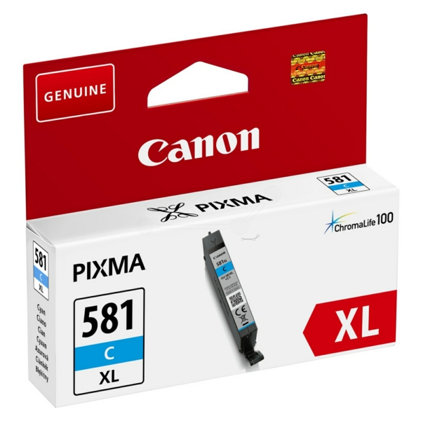Canon 581XL High Capacity Cyan Ink Cartridge - CLI 581XL C, 8.3ml