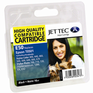 Jet Tec (Made in the UK) E50 Black Ink Cartridge for S020093 & S020187, 16ml