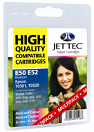 Jet Tec ( Made in the UK) Twin Black and One Colour Ink Cartridges for S020093 & S020187