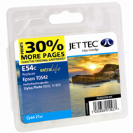 Jet Tec ( Made in the UK) E54C Cyan Lightfast Ink Cartridge for T054240, 21ml