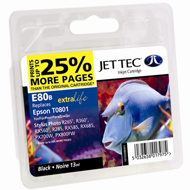 Jet Tec ( Made in the UK) E80B Compatible Black Ink Cartridge for T080140, 7.4ml