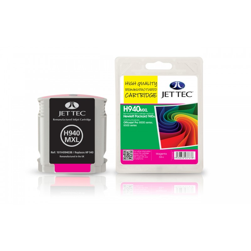 Jettec Replacement High Capacity Magenta Ink Cartridge (Alternative to HP No 940XL, C4908A)