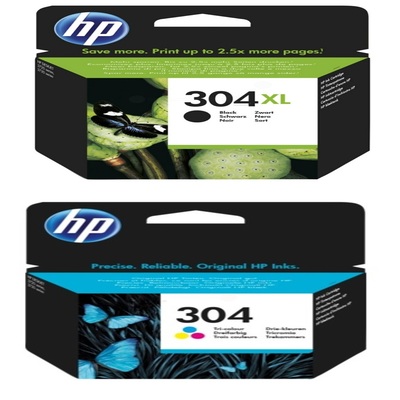 HP 304XL Genuine Black and 304 Tri-Colour Ink Cartridge Pack