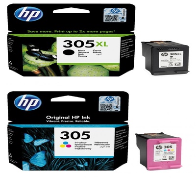 HP 305XL Genuine Black and 305 Tri-Colour Ink Cartridge Pack