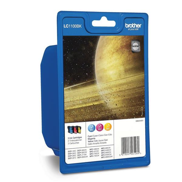 Tri Colour Brother LC1100RBWBP Ink Cartridge (LC1100) Printer Cartridge