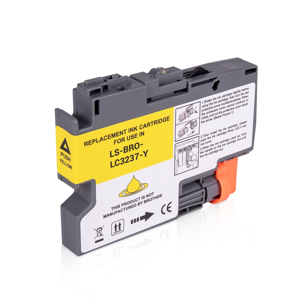Brother LC3237Y Yellow Ink Cartridge, Compatible LC-3237Y Inkjet Printer Cartridge