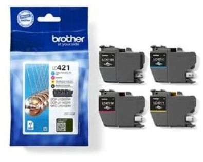 Brother Quad Pack Black, Cyan, Magenta, Yellow Ink Cartridges, LC-421VALBP