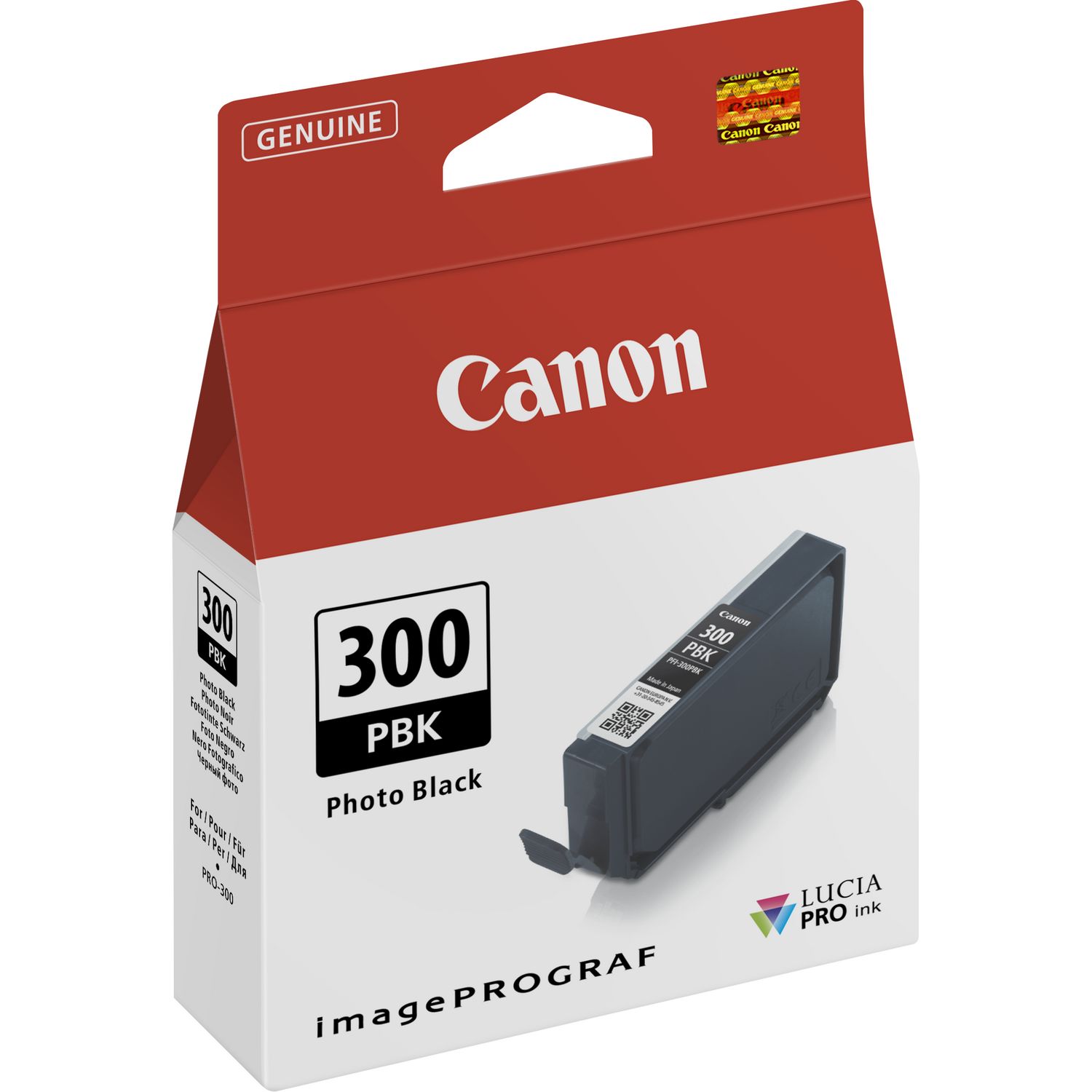 Canon PFI 300PBK Photo Black Ink Cartridge, 4193C001