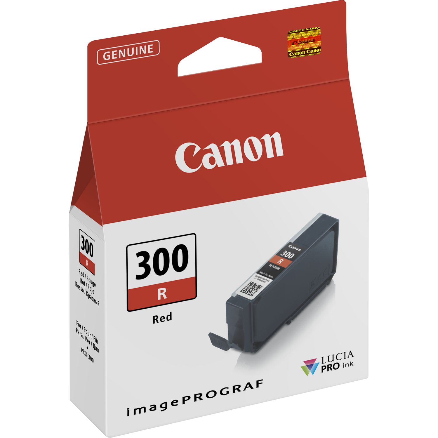 Canon PFI 300R Red Ink Cartridge, 4199C001