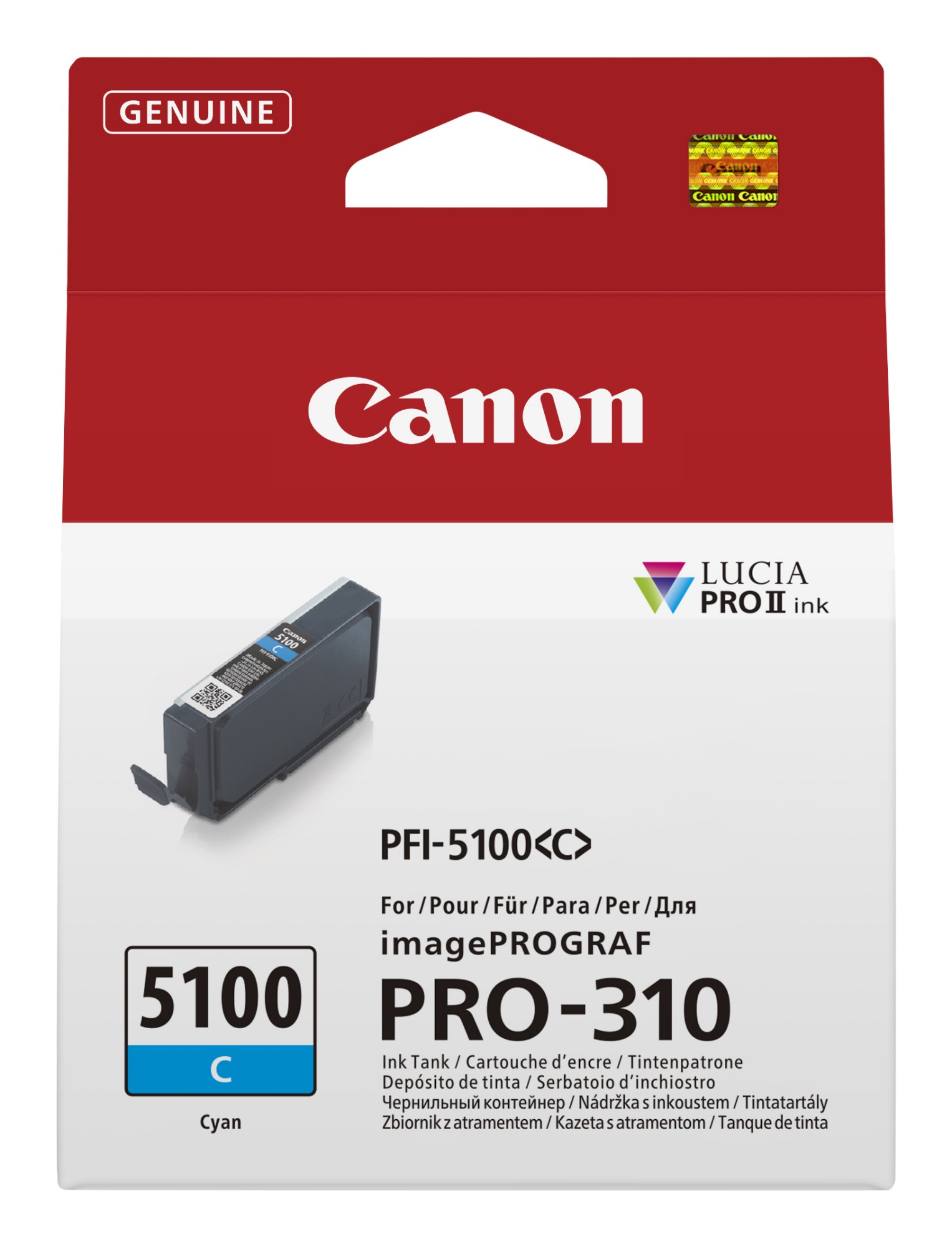Canon PFI 5100C Cyan Ink Cartridge, 6953C001