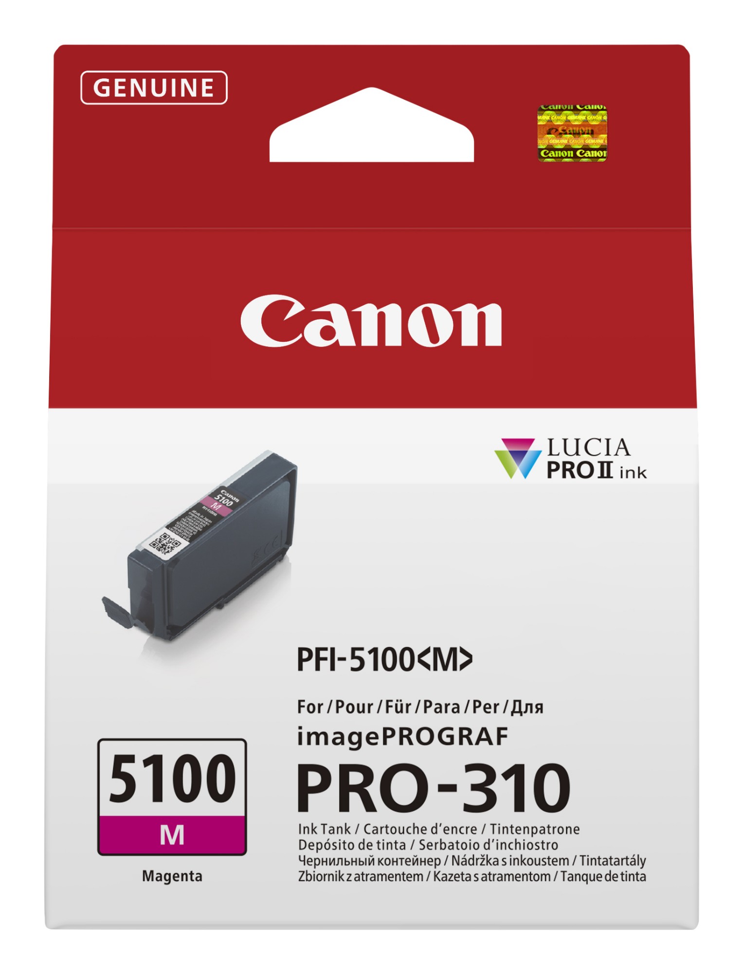 Canon PFI 5100M Magenta Ink Cartridge, 6954C001