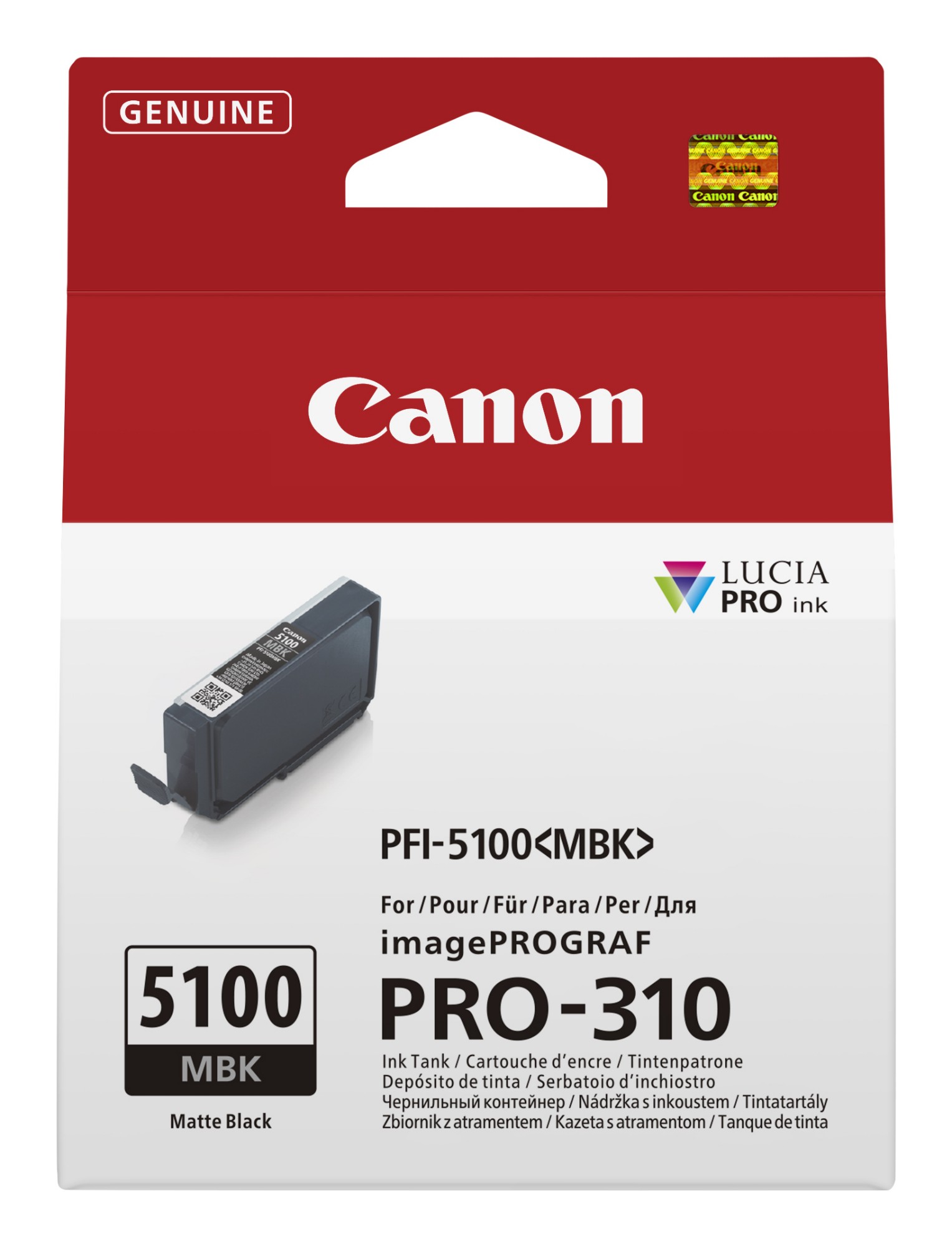 Canon PFI 5100MBK Matte Black Ink Cartridge, 6951C001