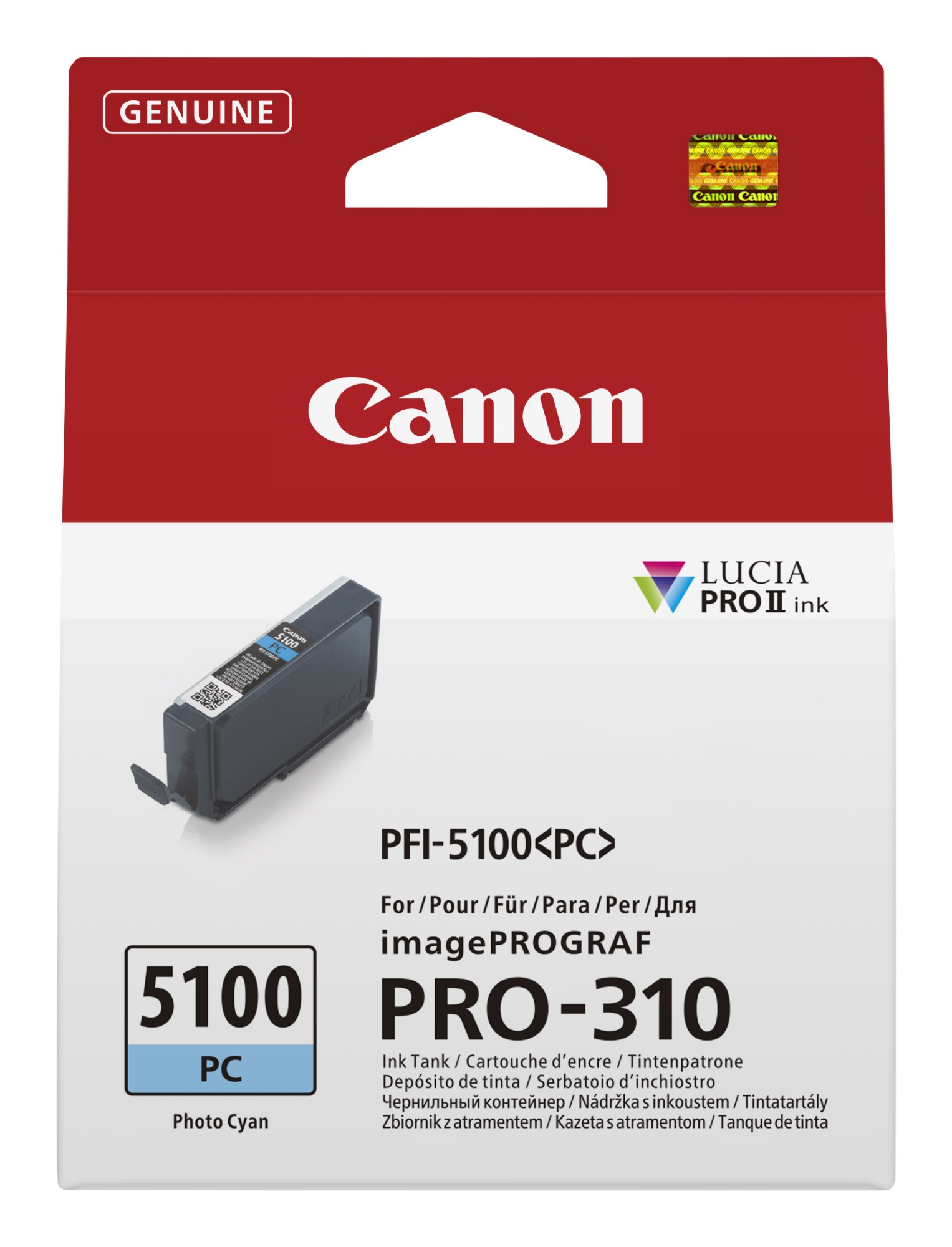 Canon PFI 5100PC Photo Cyan Ink Cartridge, 6956C001