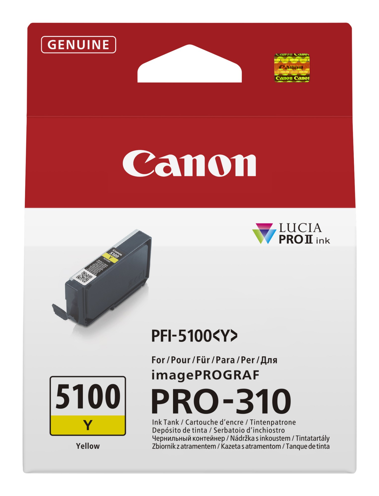 Canon PFI 5100Y Yellow Ink Cartridge, 6955C001