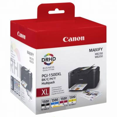 Canon DRHD XL 4 Colour Ink Cartridge Multipack - PGI-1500XL BK/C/M/Y