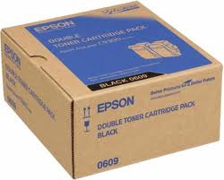 Epson C13S050609 Twin Pack Black Toner Cartridges, 2 x 6.5K Page Yield