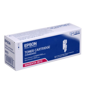 Epson Standard Yield C13S050670 Magenta Toner Cartridge, 700 Page Yield