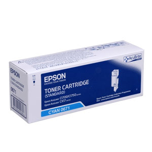 Epson Standard Yield C13S050671 Cyan Toner Cartridge, 700 Page Yield