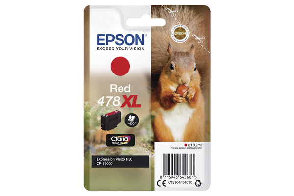 Epson 478XL High Capacity Red Ink Cartridge - T04F5 Squirrel Inkjet Printer Cartridge
