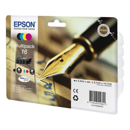 4 Colour Multipack Epson 16 Ink Cartridge (T1626) Printer Cartridge