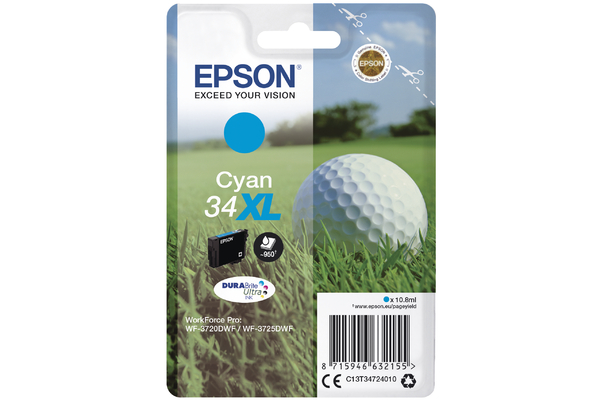 Cyan Epson 34XL Ink Cartridge (T3472) Printer Cartridge