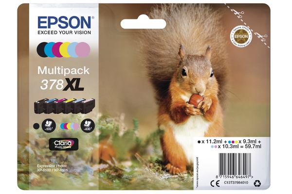 6 Colour Multipack Epson 378XL Ink Cartridge (T3798) Printer Cartridge