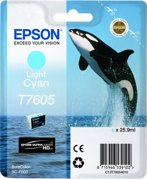 Light Cyan Epson T7605 Ink Cartridge (C13T76054010) Printer Cartridge