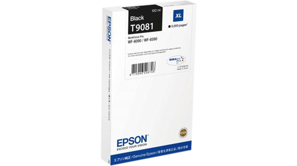 Black Epson T9081 Ink Cartridge (C13T908140) Printer Cartridge