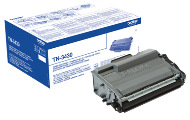 Brother TN3430 Black Toner Cartridge TN-3430, 3K Page Yield